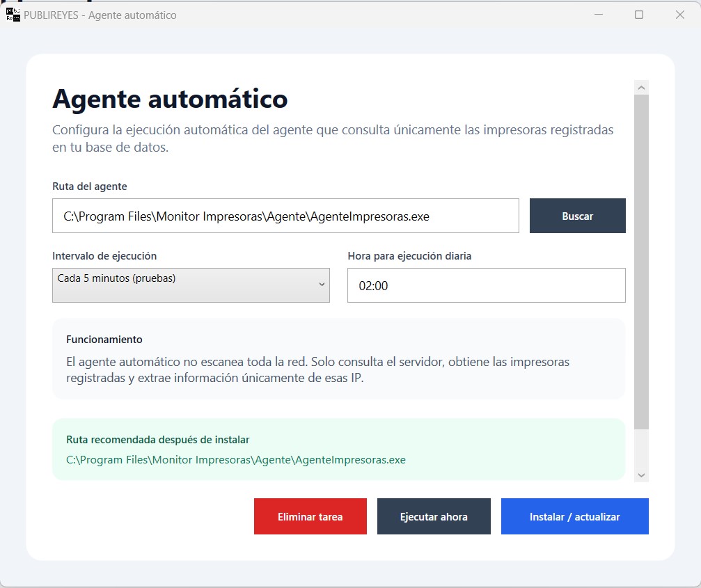 Sistema de control de impresoras